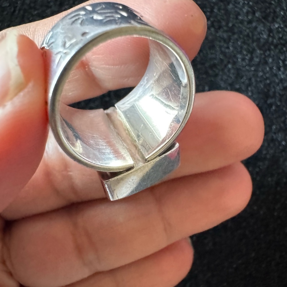 Silver Ring With Red Stone 925 - image 7